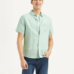 levi's Men's Solid Slim Fit Linen Shirt image 1