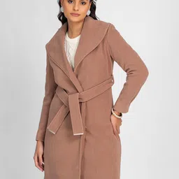 LURE URBAN Spread Collar Belted Winter Overcoat-image-10