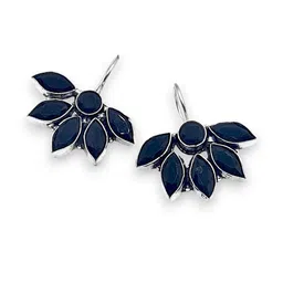 D Glamm Fashion-SPARKLING STYLE Brass-Plated Stones Studded Floral Studs-picture-20