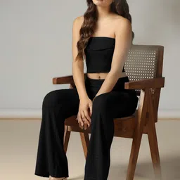Selvia Strapless Neck Top With Trouser Co-Ords image 4