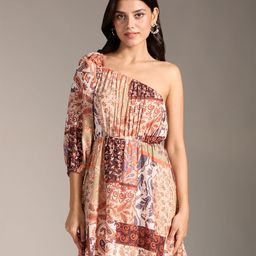 20Dresses Paisley Printed One Shoulder Fit & Flare Mini Dress-picture-18