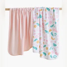 Juniors by Babyshop Pink & White Set of 2 Geometric Blanket-picture-30