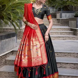 LOOKNBOOK ART Ready to Wear Lehenga & Unstitched Blouse With Dupatta-picture-20