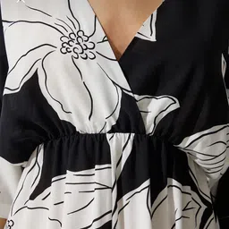 R RANAK CREATION Women Floral Printed Flared Sleeve Fit & Flare Midi Dress image 2