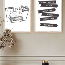 Kotart Brown, White & Black 2 Pieces Wooden Wall Arts-picture-21