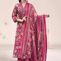 Raikwar Women Floral Printed Regular Kurta with Palazzos & With Dupatta-picture-28