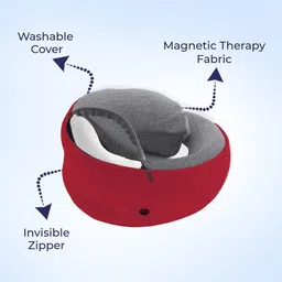 BILLEBON Red Extra Soft Memory Foam Travel Pillow 5 inches x 4 inches image 2