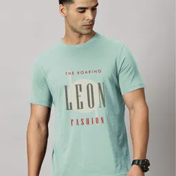 LEON Typography Printed Round Neck Cotton T-shirt-picture-42