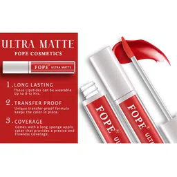 FOPE Ultra Matte Liquid Lipstick- 4 ml- Red 09 image 2