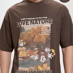 HIGHLANDER Men Graphic Printed Round Neck Cotton Oversized T-shirt image 2