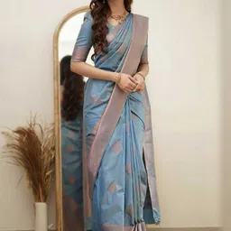 Freezeit Ethnic Motifs Woven Design Saree with Blouse Piece image 3