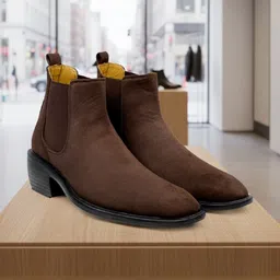 Bxxy Men Textured Round Toe Height Increasing Chelsea Boots-picture-27