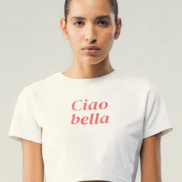 SOTBELLA Women Printed Applique T-shirt-image-21