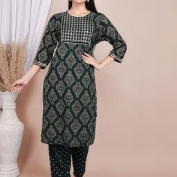 Indiwest Women Ethnic Motifs Printed Kurta with Trousers-picture-38