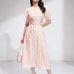 ESPYR By Tokyo Talkies Jacquard Fit & Flare Midi Dress image 3
