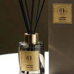 Pure Home and Living Black Jasmine Garland Scented Oil Diffuser With 6 Reed Sticks image 2