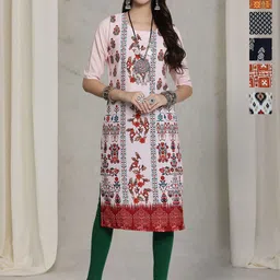 7Threads Women Pack of 6 Ethnic Motifs Printed Sequinned Floral Crepe Kurta-image-55