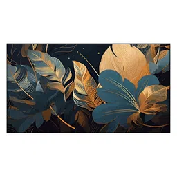 DEKORSTATION Beige & Grey Leaves Floral And Botanical Canvas Wall Art image 4
