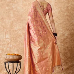 DEVATITHI Ethnic Motifs Zari Silk Blend Banarasi Saree image 3