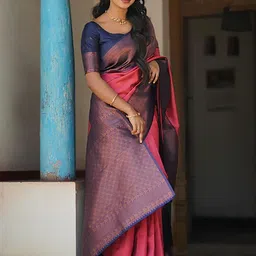 Mitera Woven Design Zari Banarasi Saree image 3