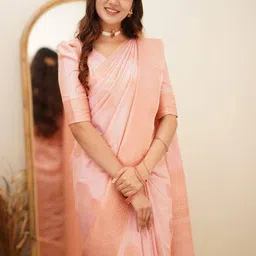 AAVEE Woven Design Zari Silk Blend Saree image 3