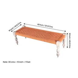 Ikiriya 3-Seater Garden Bench In Orange Rope Canning Details image 3