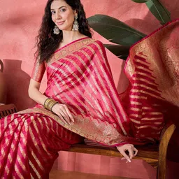 all about you Ethnic Motifs Printed Organza Banarasi Saree-picture-17