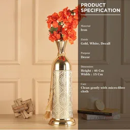 HEAVEN HOME'S BY V DECORE White Printed Iron Vases image 2