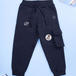 KiddoPanti Boys Brand Logo Relaxed Fit Mid-Rise Joggers Track Pants-picture-12