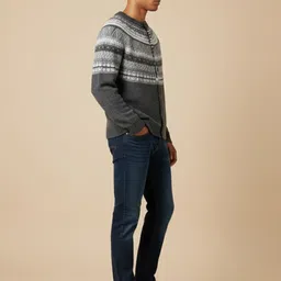 Mast & Harbour Men Fair Isle Printed Cardigan image 5