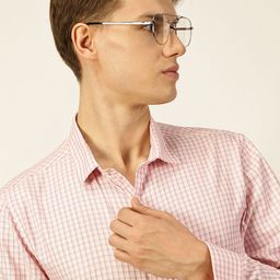 INVICTUS Men Original Spread Collar Micro Checked Cotton Slim Fit Formal Shirt-picture-47