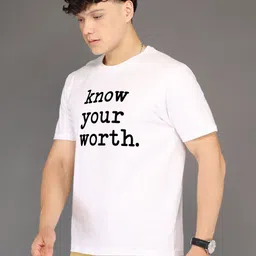 BRAWNY BATTLER Typography Printed Round Neck Cotton T-shirt image 5