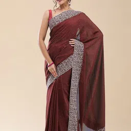 Vervee Couture Embellished Beads and Stones Tissue Saree-image-38