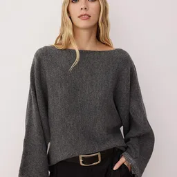 Trendyol Women Boat Neck Long Sleeves Pullover-image-9