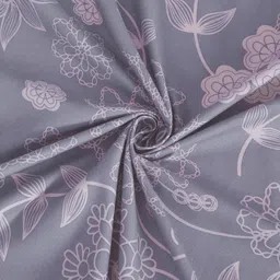 Myntra Elegant Homes Grey Floral Printed Fitted 300 TC King Bedsheet Set 2.50 m x 2.20 m image 2