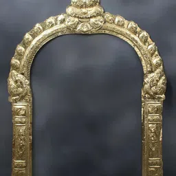 Exotic India Gold Toned Thiruvachi Arch Brass Temple Prabhavali-image-3