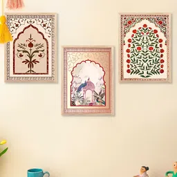 Kotart Brown & White 3 Pieces Traditional Wooden Wall Arts-picture-37