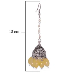 HOPMEE Silver-Plated Artificial Beaded Dome Shaped Jhumkas image 2