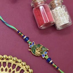 MEIRA JEWELLERY Stones Studded And Beaded Ganesha's Art Thread Rakhi-picture-39