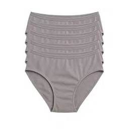 Munns & Mars Women Pack of 5 Solid Mid-Rise Anti Bacterial Hipster Brief image 5