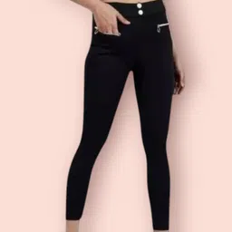 empracee Women Comfort Fit Black Cotton Blend Trousers-picture-30