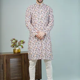 Wintage Men Floral Printed Regular Kurta with Churidar-picture-22