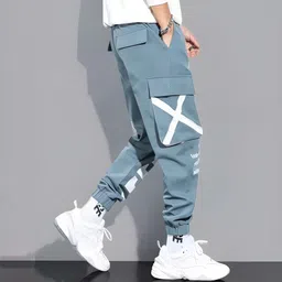 hvbk Men Printed Grey Track Pants image 3