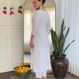 ZAIERRA Women Ethnic Motifs Embroidered Regular Mirror Work Kurta with Trousers & Dupatta image 4