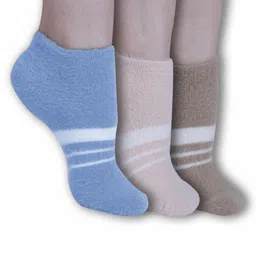 Dollar Women Pack Of 3 Striped Ankle-Length Cotton Socks-picture-32
