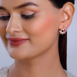 GIVA  925 Silver Rose Gold Contemporary Studs image 4