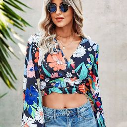 Stylecast X Slyck Floral Print Styled Back Crop Top-picture-29