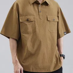 StyleCast Men Solid Polo Collar Cotton Relaxed Fit T-shirt-picture-38