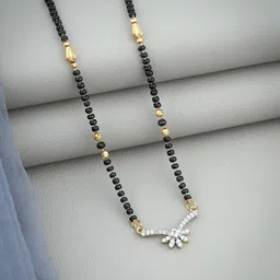 Wynona Gold Plated American Diamond Stone Studded & Beaded Mangalsutra-picture-22