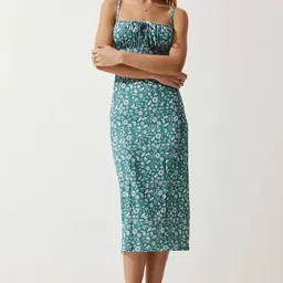 Happiness istanbul Floral Print Off-Shoulder Bodycon Midi Dress image 4